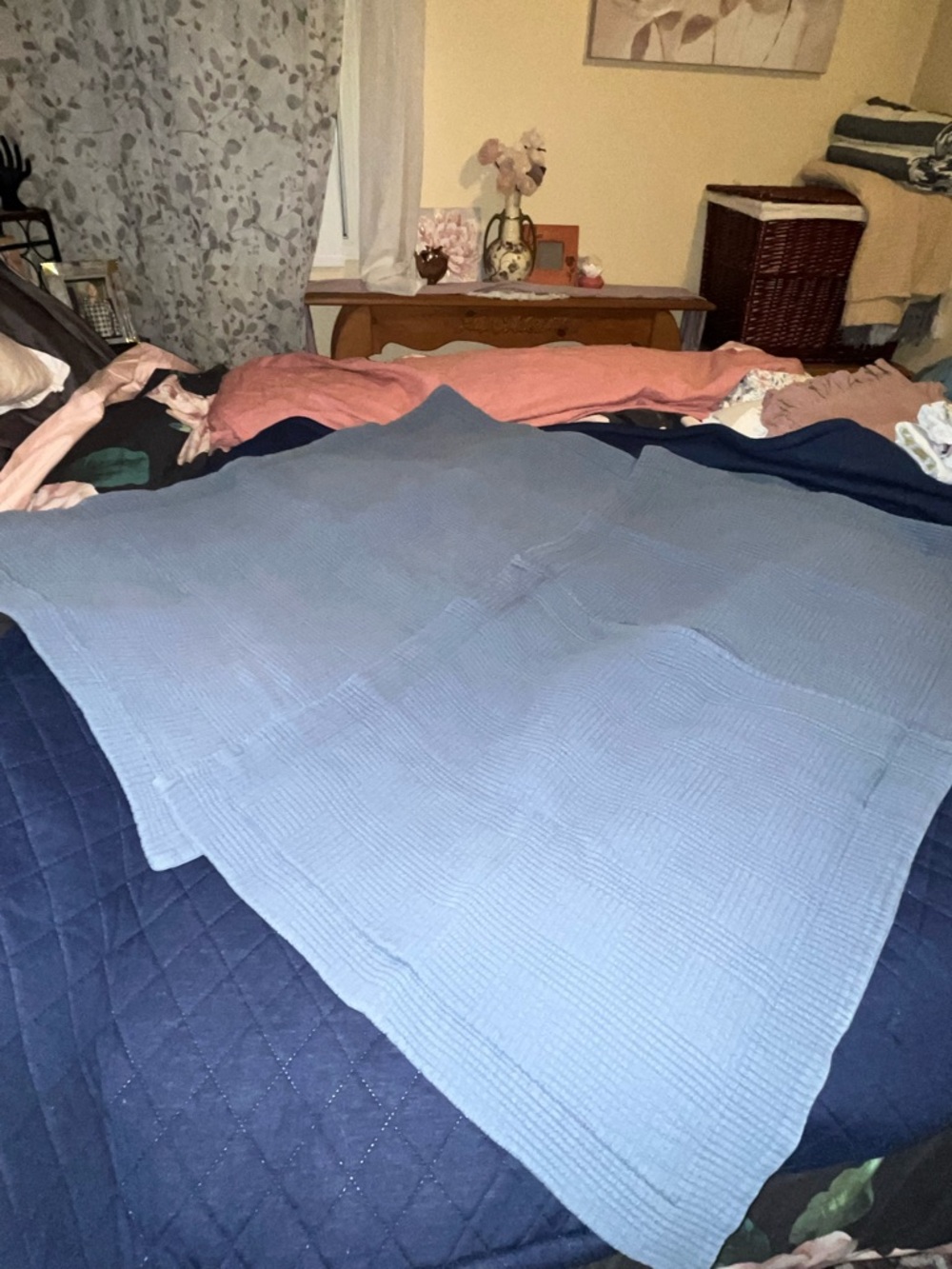 L.L. Bean ~Blue Quilted Pillow Shams~2~King